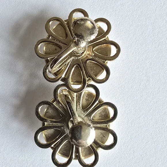 Vintage sail boat earrings screwback reverse carved painted bubble sailboat - Picture 10 of 13